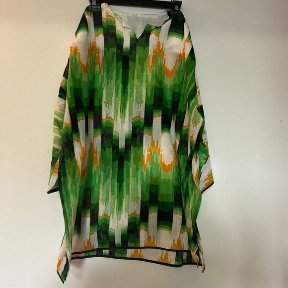 Chemise Kaftan Coloré en Vert et Orange - Picture 1 of 1